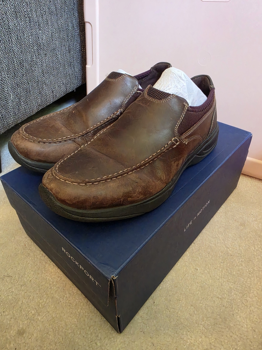 Rockport Men’s Brown Slip-On Casual Leather Shoes